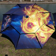 钓鱼伞2.2米2.4米雨伞铝杆双层防晒遮阳黑胶加厚万向中国风大钓伞