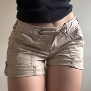 低腰休闲系带工装运动短裤Low-rise casual lace-up cargo shorts
