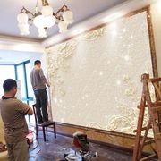 欧式3d花纹电视背景墙纸简约8d立体奢华壁画墙布客厅装饰高档壁纸