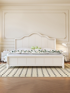 全友家私北欧实木床现代简约白色，1.5m单双人床，奶油风公主床1米8