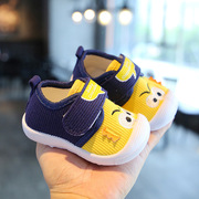 宝宝布单鞋(布单鞋)男春秋季0-2-3岁婴儿防滑软底，叫叫鞋女学步鞋宝宝鞋子1