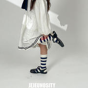 春韩国童装连衣裙，jejeunosity长袖复古纯色海军风，可爱裙