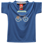 自行车夏款潮流个性短袖，t恤男韩版大码，打底衫加肥加大号纯棉体恤