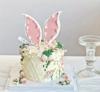 网红珍珠兔子耳朵唯美兔耳蛋糕装饰插件小仙女生日蛋糕复古插牌