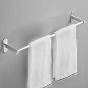 毛巾架卫生间免打孔墙上壁挂式太空铝浴巾毛巾挂浴室加宽单杆挂架