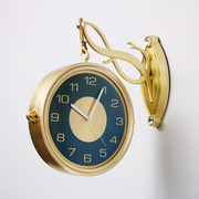 双面钟表挂钟客厅简约欧式轻奢现代家用时尚网红美式静音两面时钟