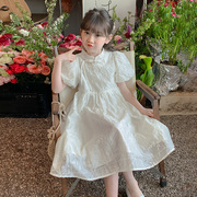 女童连衣裙夏装2024泡泡袖，儿童夏季国风裙子小女孩夏款公主裙