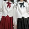 Jk制服秋基础款风琴褶日系长袖角襟白色衬衫校园风女学生校服套装