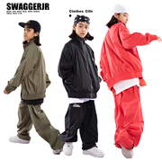 swaggerjr儿童街舞潮服hiphop风衣运动服少儿，bboy套装炸街练舞服