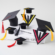 毕业季学生(季学生)博士帽，蛋糕装饰摆件学士，服高中考毕业典礼流苏帽子插件