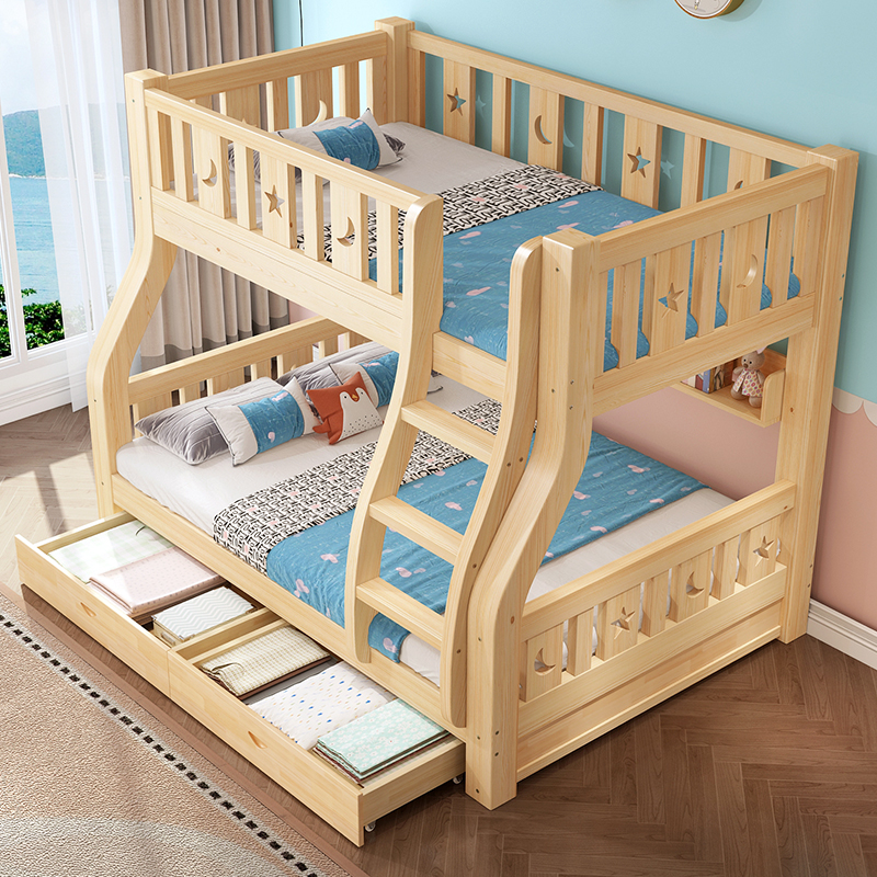 上下床双层床实木高低床大人双人床上下铺，儿童床子母床两层组合床