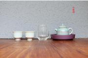 紫翠茶道套餐 家用一壶两杯二人功夫茶具套装陶瓷茶壶小茶盘公杯