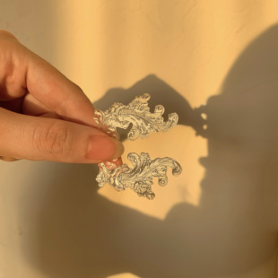 复古巴洛克透明叶子树脂贴片DIY手工饰品耳环耳钉手机壳配件材料
