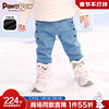 pawinpaw卡通小熊童装，2022年冬季女宝宝，裤子毛绒刺绣裤脚加绒