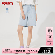 SPAO女士五分裤夏季休闲直筒牛仔短裤SPTNC24S16