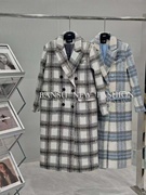 2023冬季上新韩版设计感百搭时尚超大牌范儿小众格子西装领大衣女