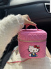 kitty化妆洗漱包韩国小众猫咪，小香风菱格链条手拎单肩斜挎盒子包