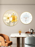高档餐厅装饰画北欧风格圆形饭厅墙面装饰画，挂画无框画钟表