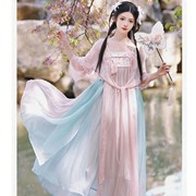 新中式改良汉服唐制女中国风汉元素民族风刺绣连衣裙外披两件套夏