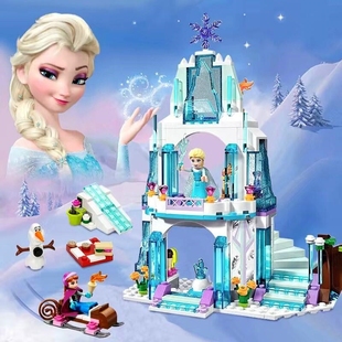 2024女孩子积木拼装冰雪奇缘系列公主别墅城堡儿童益智力玩具