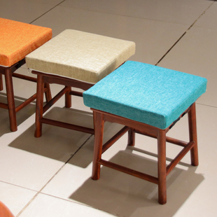 实木方凳海绵坐垫，中式凳子座垫家用板凳，软垫防滑小方形木凳垫子