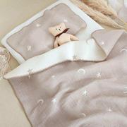 韩国高端婴儿盖毯秋冬宝宝多功能毯子 亲肤幼儿园全棉床单儿童床*