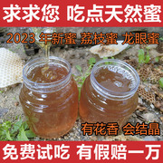 2023年新蜜荔枝蜜农家自产纯正天然蜂蜜野生龙眼蜜从化广西土蜂蜜