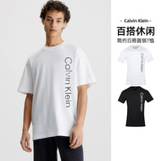 Calvin Klein/凯文克莱CK短袖男装纯棉简印花LOGO百搭休闲圆领T恤