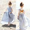 亲子沙滩裙波西米亚浪漫连衣裙，长裙小女孩夏季连衣裙儿童连衣裙