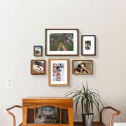 儿童卧室照片墙相框组合打印照片简约现代实木，装饰挂墙宝宝相片墙
