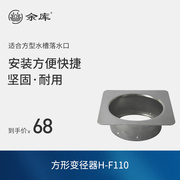 余库食物垃圾处理器方型变径器厨房橱柜方型水槽落水口配件HF110