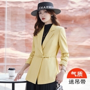 黄色西装外套女2023设计感小众修身显瘦秋冬时尚洋气长袖上衣