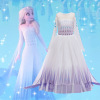 女童超仙连衣裙冰雪奇缘2白色，公主裙魔法梦幻，仙女裙长袖纱裙长裙