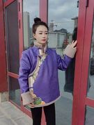 2023年冬季藏服外套女士藏族棉衣，绣花兔毛加厚保暖藏装麂皮绒棉服