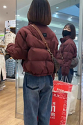 小个子羽绒服女短款加厚冬季2023韩版宽松高级感面包服外套
