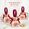 2024结婚喜糖袋子婚礼，高级喜糖盒子，手提糖果袋小红书帆布花朵