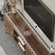 pvc软玻璃电视柜桌垫 透明蕾丝餐桌布防水防油水晶板茶几垫子盖布