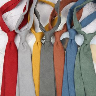 男士纯色涤棉领带西装配饰休闲青年时尚多色红色绿色，黄淡蓝(黄淡蓝)粉色