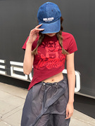 NOMANOMAN 23SS 时尚摇滚印花短袖T恤下摆斜边设计 DOUBLEBOO买手