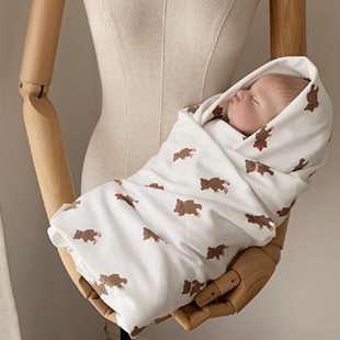 为了许多汉堡包新生婴儿春夏秋冬包巾抱毯襁褓巾纯棉透气包单产房