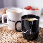 创意大理石纹陶瓷，马克杯咖啡杯水杯带把杯子情侣杯餐具