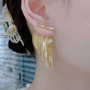 波西米亚金属风复古流苏耳环，高级感轻奢气质，纯银针耳钉重工耳饰女