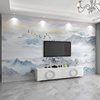 新中式水墨山水画墙纸客厅电视，背景壁布卧室壁纸，影视墙布定制壁画