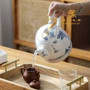 自动上水断电家用小型茶壶陶瓷电热水壶烧水壶快速茶艺炉泡茶套装