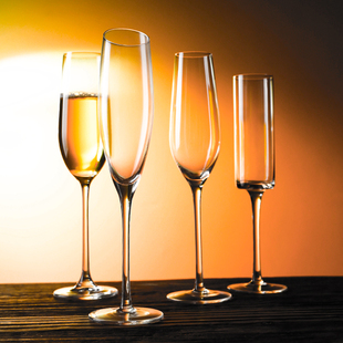 家用水晶玻璃斜口香槟杯红酒杯，高脚杯创意葡萄，酒杯一对套装小ins