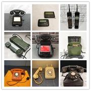 民俗老物件老式电话机，手摇拨号拨盘磁石电话，古董传呼机大哥大bb机