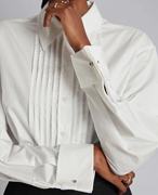 原货只有几件瑞典小众os白色纯棉，褶收腰设计感长袖女士衬衫2023新