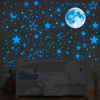 月球星星夜光墙贴卧室儿童房，星空背景荧光，自粘贴纸宿舍墙面装饰贴
