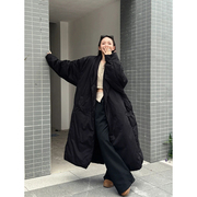 中长款黑色棉服女款冬季外套棉袄棉衣2023年高级感超好看加厚