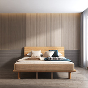 榻榻米轻奢橡木床主卧双人床，日式实木婚床现代简约带抽屉箱体储物